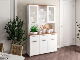 Буфет Катерини (дуб бельмунд/белое дерево) в Боровом - borovoe.mebel-nsk.ru | фото