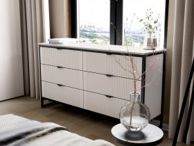 Комод 6 ящиков Нора (персидский жемчуг) в Боровом - borovoe.mebel-nsk.ru | фото
