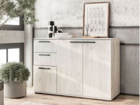 Комод Стандарт-3 NEW (дуб крафт белый) в Боровом - borovoe.mebel-nsk.ru | фото