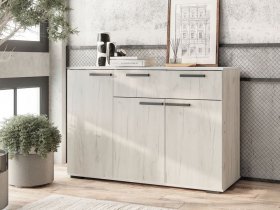 Комод Стандарт-4 NEW (дуб крафт белый) в Боровом - borovoe.mebel-nsk.ru | фото