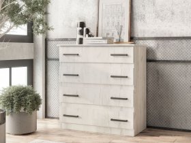 Комод Стандарт-6 NEW (дуб крафт белый) в Боровом - borovoe.mebel-nsk.ru | фото