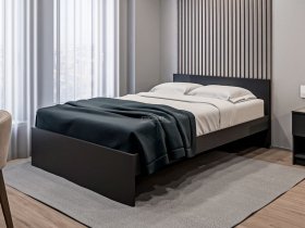 Кровать двуспальная 1,4м Бруклин СБ-3353 (диамант серый) в Боровом - borovoe.mebel-nsk.ru | фото