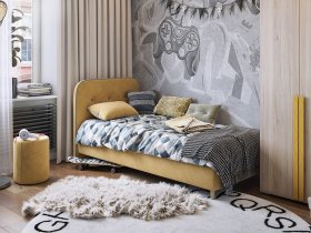 Кровать односпальная Лео 0,9 м в Боровом - borovoe.mebel-nsk.ru | фото