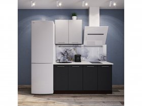 Модульная кухня Классика (белый глянец/черный) в Боровом - borovoe.mebel-nsk.ru | фото