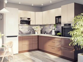 Модульная кухня Классика (ваниль/шоколад) в Боровом - borovoe.mebel-nsk.ru | фото