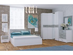 Модульная спальня Бьянка (белый/бетон) в Боровом - borovoe.mebel-nsk.ru | фото