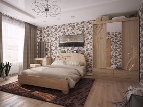 Модульная спальня Виктория-1 (дуб сонома) в Боровом - borovoe.mebel-nsk.ru | фото