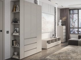 Модульная стенка Люмо (кашемир) в Боровом - borovoe.mebel-nsk.ru | фото