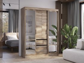 Шкаф-купе ШКК-06 Энигма (венге/дуб каньон) в Боровом - borovoe.mebel-nsk.ru | фото