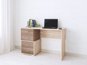 Стол письменный Сити-2 (ясень шимо темный/дуб сонома) в Боровом - borovoe.mebel-nsk.ru | фото