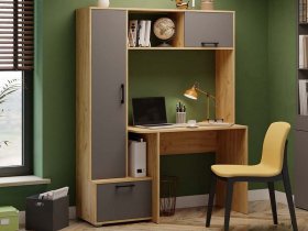 Стол письменный тип 15 (дуб крафт золотой/графит серый) в Боровом - borovoe.mebel-nsk.ru | фото