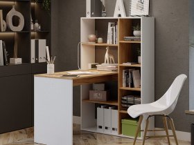 Стол письменный тип 16 (дуб крафт золотой/белый ясень) в Боровом - borovoe.mebel-nsk.ru | фото