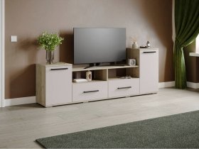 Тумба под ТВ Парус-2 (дуб крафт серый/кашемир) в Боровом - borovoe.mebel-nsk.ru | фото